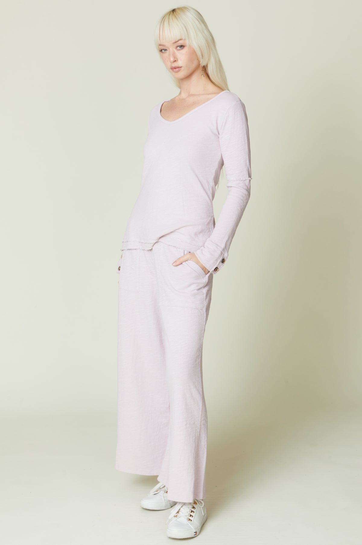 Cropped Double Face Scoop Neck